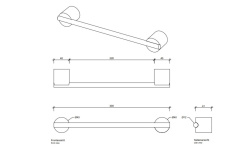 DW STONE HTE30 Полотенцедержатель 4x30x4.5 см, Белый/Хром мини 3 2
