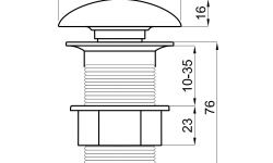 NOKEN Донный клапан (кнопка-клик) без перелива, caliza concrete мини 3 2