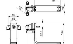 NOKEN LOUNGE Однорычажный настенный смеситель для раковины, каскадный излив, без ДК, 5,1 л/мин, хром мини 3 2