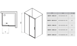 RAVAK Matrix MSDPS-120/90 Душевой уголок, 1185-1205х885-905хH1950 мм,левый, хром/прозрачное мини 3 2