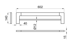 NOKEN URBAN C Держатель для полотенец двойной 60 см, черный мини 3 3