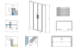 RADAWAY Idea Black DWD 180 Дверь в нишу раздвижная 1785-1815xH2005 мм, черный/прозрачный мини 3 6