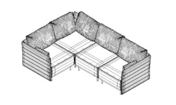 GAMADECOR STRIPES S2 R COMPOSICIÓN 1 Диван на ножках угловой правый 279x199 см, Спецзаказ! мини 3 2