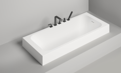 Salini ORLANDA KIT 180 Ванна встраиваемая 1800х800 мм, S-Stone - белый матовый/фурнитура белый мини 3 4