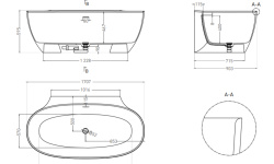 Salini ALDA WALL 170 Ванна пристенная 1707х903х595 мм, S-Sense-белый глянцевый мини 3 2