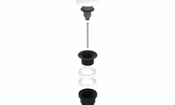 CIELO Универсальный донный клапан Click-Clack с керамической накладкой, BLACK MATT/Gloss White мини 1