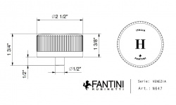 FANTINI VENEZIA Ручка стеклянная левая "H" (горячая вода), Золото плюс-Черный мини 3 4