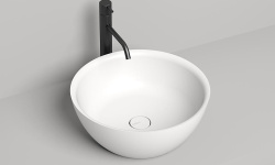 Salini ALDA 02 Раковина накладная 425х425х155 мм, без перелива, БЕЗ ДК, S-Stone - белый матовый мини 1