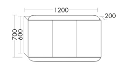 BURG B.ME Зеркальный шкаф, 1200х200хН700 мм, F5982 Sand Matt мини 3 3