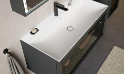 DURAVIT VITRIUM Тумба с интегрированной раковиной, 1000х479 мм, 16 Black Oak/White/White Satin Matt мини 3 5