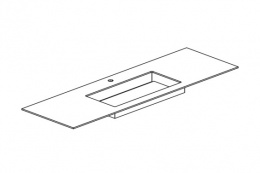 BRENTA TS43 Столешница из Solid Surface 100х49,6хh1,2 см, с раковиной "DLine" 65 см, белый