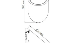 MEDICLINICS Писсуар с вертикальной подачей воды, 585х350 мм, из нержавеющей стали AISI 304, сатин мини 3 2
