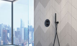 CISAL Shower Верхний душ D300 мм с настенным держателем L400 мм, хром мини 3 3