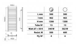 NK SKY (EL1) Полотенцесушитель электрический, с резистором, 500хH1300 мм, хром мини 3 3
