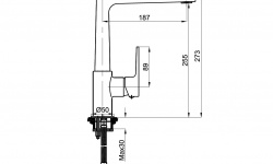 NK ARQUITECT Однорычажный смеситель для кухонной мойки, поворотный излив, хром мини 3 2