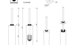 DW CLUB SBG Ёршик туалетный напольный, H46x8x8 см, Золото матовое мини 3 3