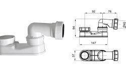 NK PACK LOUNGE Комплект: Ванна, сифон, смеситель напольный, белый глянцевый/хром мини 3 3
