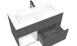 VB FINION Комплект мебели с раковиной, White Matt Lacquer/AnthraciteMatt Lacque/альп. белый мини 3 7