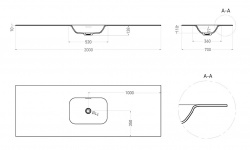 Salini ONDA FLOW ROUND Столешница до 2000х700х10 мм с раковиной 520х360, ДК, S-Stone- RAL матовый мини 3 2