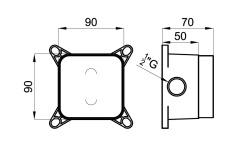 NOKEN SMART BOX Floor Скрытый универсальный корпус для установки напольных смесителей, 1/2” мини 3 2