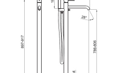 NOKEN ROUND Внешняя часть смесителя напольного для ванны, браш. золото мини 3 2