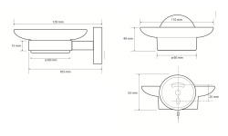 BEMETA DARK Мыльница H56x111x111 мм, матовое стекло/черный мини 3 2