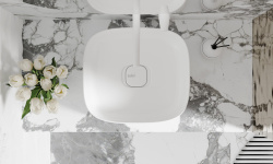 Salini ORIENTE BOWL Раковина накладная 450х405х140 мм, с ДК, S-Sense- белый матовый мини 3 6