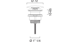 CATALANO Донный клапан для раковины не запираемый с керамической крышкой, белый глянцевый мини 3 2