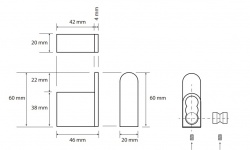 BEMETA GALLA Крючок 20х60х46 мм, медь/чëрный мини 3 2