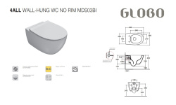 GLOBO 4 ALL Унитаз подвесной SENZABRIDA, 54х36 см, FE Felce мини 3 4