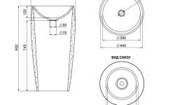 Salini ARMONIA 03 Раковина напольная 470х470х900 мм, с ДК, без перелива, S-Stone - белый матовая мини 3 3