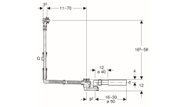 GEB Слив-перелив с поворотной ручкой удлиненный, слив 0.8 л/с, перелив 0.6 л/с, d52, хром глянцевый мини 3 3