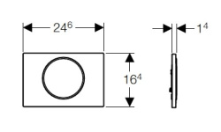 GEB SIGMA 10 Клавиша для одинарного смыва, белый/глянцевый хром/белый мини 3 2