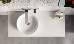 RAVAK MOON 1 Раковина из литого мрамора, без перелива, 400x400x120 мм, белый мини 3 5