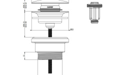 GESSI GESSI 316 Автоматический донный клапан “Stop&Go”, 239 Steel Brushed мини 3 2