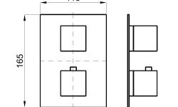 NOKEN PACK SQUARE N Душевой комплект с термостатом, ручным и верхним душем 30 см, хром мини 3 2