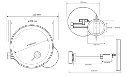BEMETA WHITE Косметическое зеркало круглое с подсветкой, 5х, Ø160 мм, белый мини 3 2