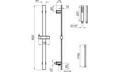 NOKEN CONCEPT Набор для душа с подводом воды, хром мини 3 3