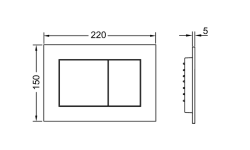 TECEnow Панель смыва с двумя клавишами, черный глянец мини 3 2