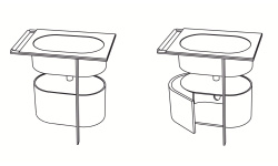 CIELO Kyros Модуль под раковину 60x38x34 h см, BA-Basalto мини 3 3