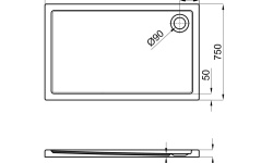 KRION ARQUITECT Поддон акриловый ДЕМО 120х75х5h см с надписями, белый мини 3 3