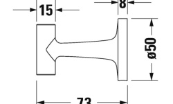 DURAVIT Starck T Крючок настенный 50x73 мм, black matt мини 3 2
