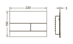 TECEsquare II Панель смыва металлическая с двумя клавишами, антипятна, Brushed Gold Optic PVD мини 3 2