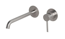 NOKEN ROUND INOX Внешняя часть смесителя для раковины из стены, 230 мм, браш. нержавеющая сталь мини 1