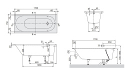 VB OBERON Ванна с ножками 1700x750 мм, материал Quaryl®, белый мини 3 2