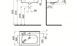 NK PACK NK CONCEPT 65 CM Комплект мебели со смесителем и зеркалом, grey oak/белый/хром мини 3 3