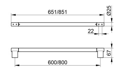 KEUCO PLAN Полотенцедержатель 600 мм, чёрный матовый мини 3 2