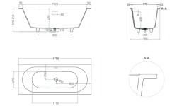 Salini ORNELLA AXIS KIT 170 Ванна встраиваемая 1700x700x590/610мм, S-Sense, белый глянцевый мини 3 5