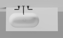 Salini ONDA FLOW OVAL 72 Столешница 800-3000x165 мм с раковиной 700х400 мм, ДК, S-Stone- белый мат мини 3 8