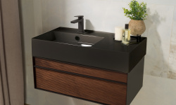 NOKEN ESSENCE C Модуль подвесной корпус из аллюминия 795х290х435 мм, чёрный/фасад цвет орех мини 3 4